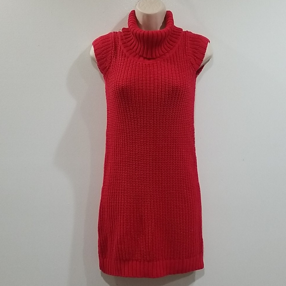 Cherokee women's red cowl neck sweater dress